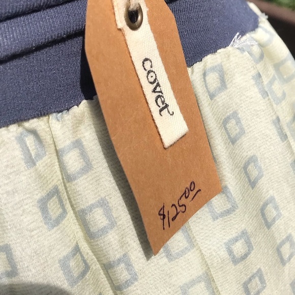 Covet Boho Light Yellow Square Tile Silk Maxi - Picture 4 of 7